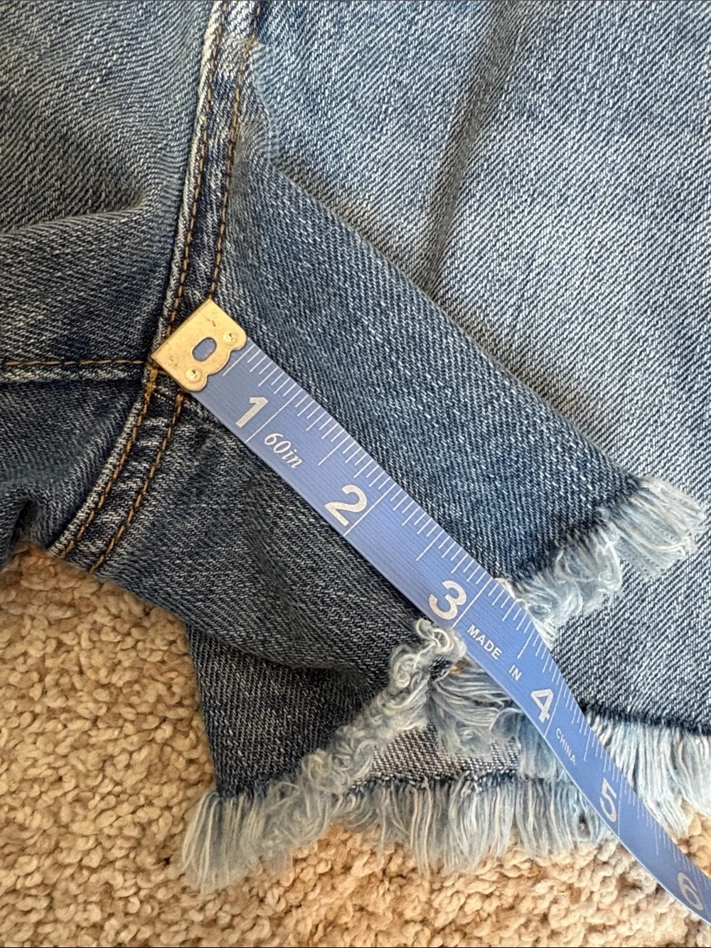 LOFT Medium Blue Denim Shorts with Side Contrast Trim